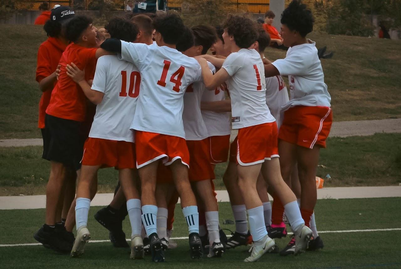 soccer team huddle