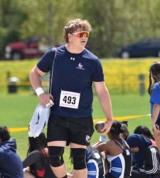 student running track