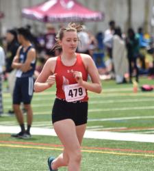 student running track
