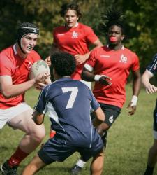 students playing rugby
