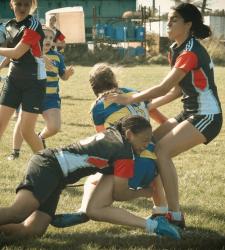 students playing rugby