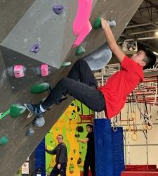 rock climber climbing