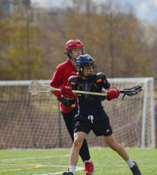 lacrosse players during a game