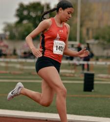 student running track