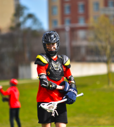 lacrosse player on field