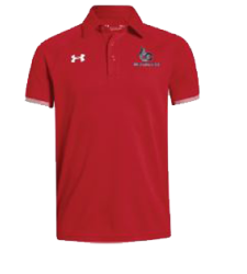 red polo tshirt with BCSS logo