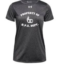 grey Tshirt with words Property of HPE Department and BCSS logo