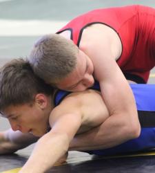 two students wrestling