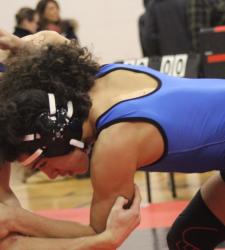 two students wrestling