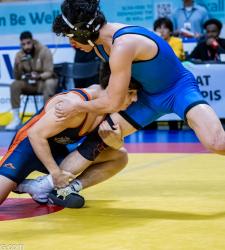 two students wrestling